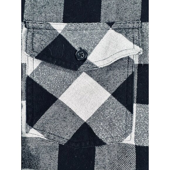 Forward Observations Group Mens XL Flannel Shirt Plaid Black & White Button Down - Picture 8 of 9